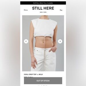 STILL HERE cool crop top in color milk